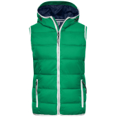 Modieuze gewatteerde bodywarmer met capuchon