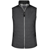 Licht gewatteerde bodywarmer in casual materiaalmix